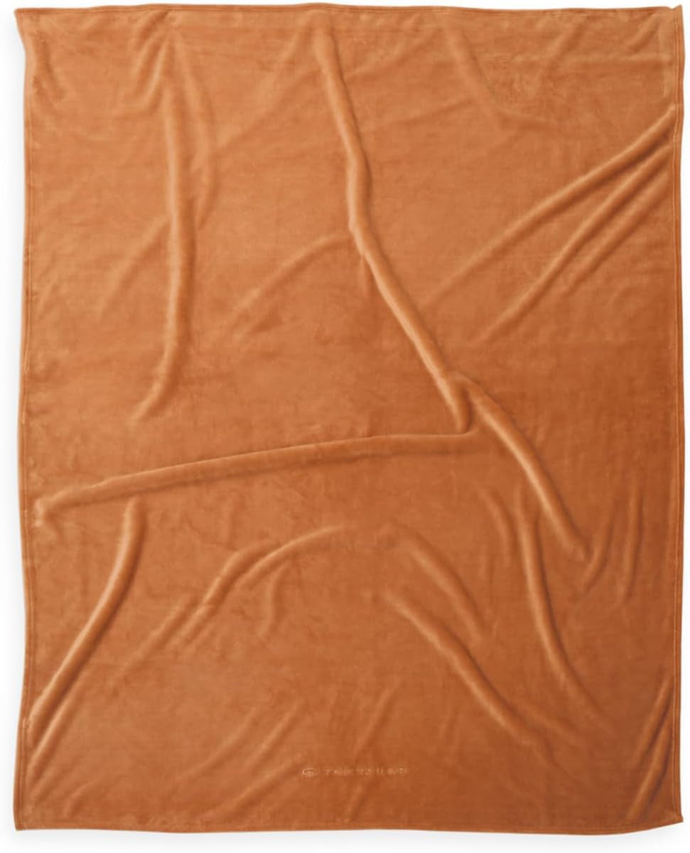 TOM TAILOR Wellsoft Tæppe, 150X200 Cm, 100% Polyester/ Wellsoft, broderet med logo, WELLSOFT BLANKET Orange (Warm Coral) Tæpper og dyner Naty Shop Orange 150X200 Cm
