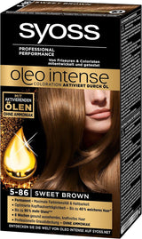 Syoss Oleo Intense Coloration 5-86 Sweet Brown 3 pakke (3 x 1 stk) Naty Shop Hårfarve Brun 1 stk (3 stk)