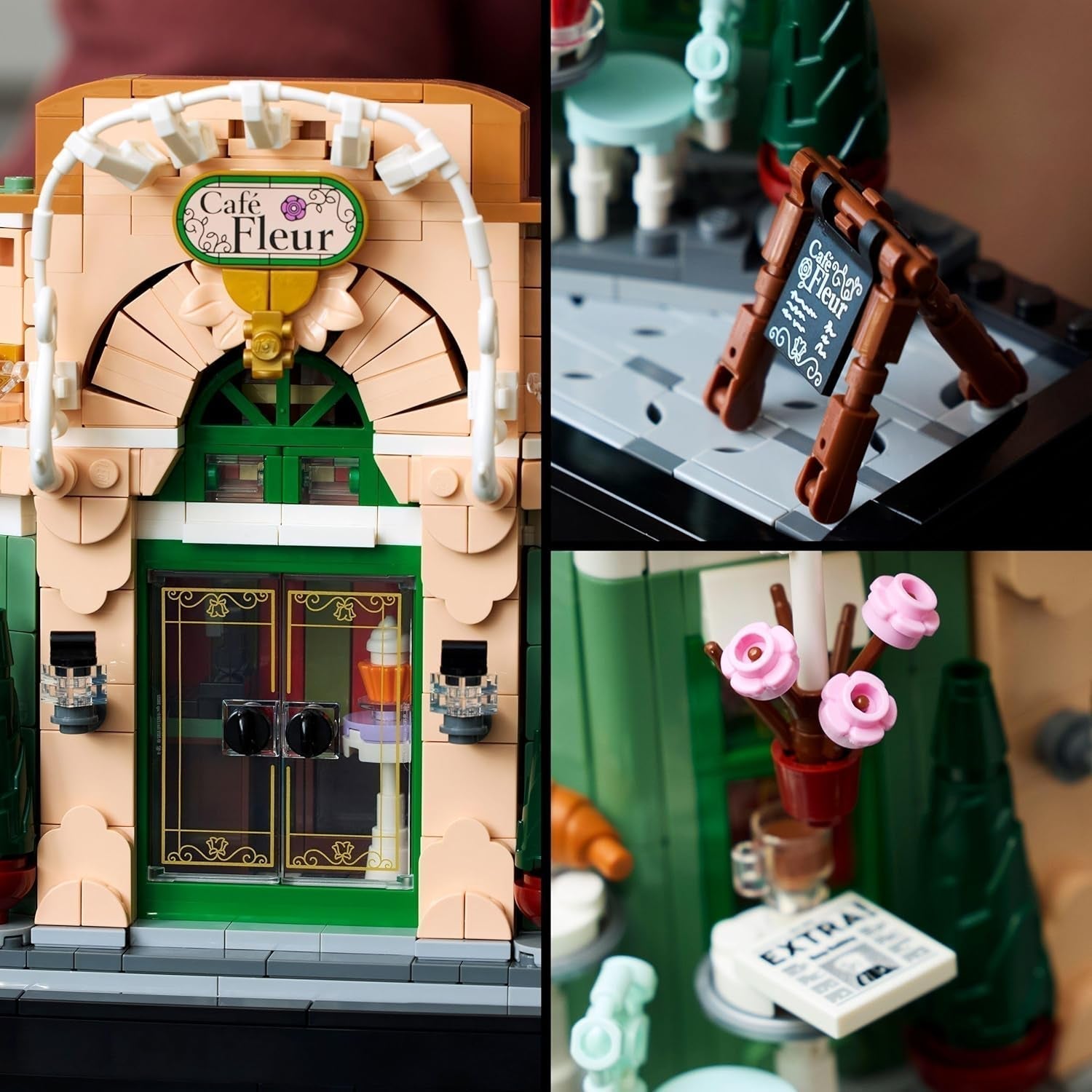 LEGO Icons French Café - Dekorationer til stue eller kontor - Byggesæt til voksne inklusive malerisk facade, hængende urtepotte og stole - Gave til mænd og kvinder 10362 Byggesæt Besuche den LEGO-Store