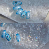 Glitter Nail Stickers Sommer Vand Bølger Stjerneklar Nail Art Fantasy Hav Vand Bølger Negle Designs Negle Stickers Havvand Waves Negle Accessories Negle Art