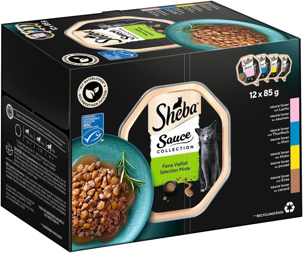 Sheba Sauce Collection Tray Multipack, fine varianter MSC, 4x12x85g