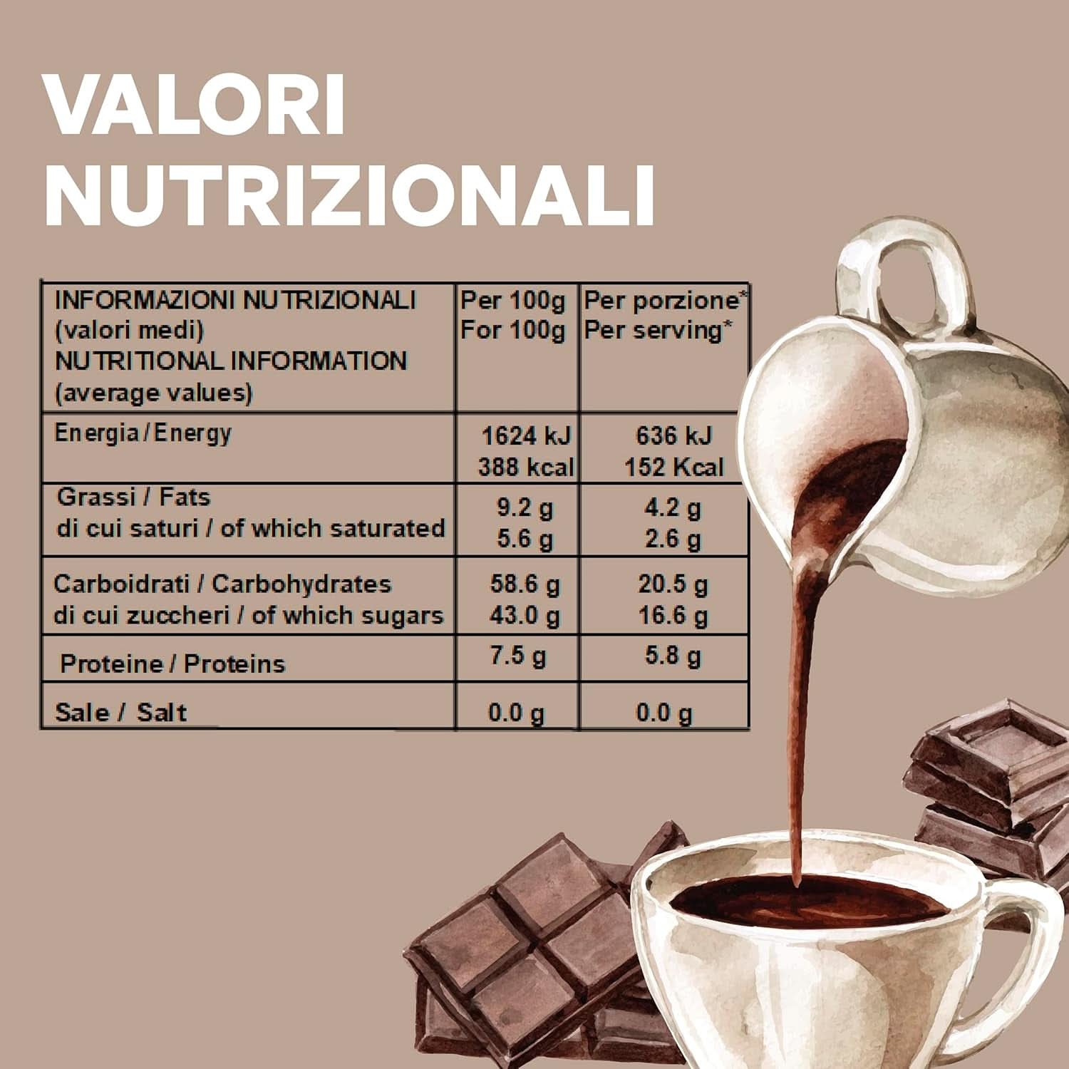 Italiensk varm chokolade Cortina TART BITTER CHOKOLADE, 15 poser X 30 gram Kakao og varm chokolade Naty Shop