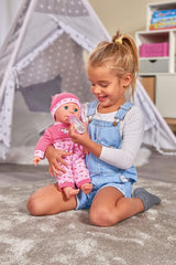 Simba 105140060 - Laura Tickle baby blød kropsdukke med regnbuemadras, laver 25 babylyde, 38 cm, dukke fra 2 år og opefter