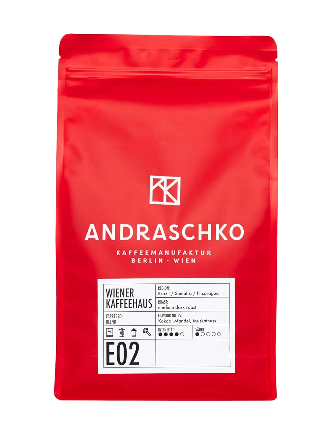 Espresso Bohnen - Wiener Kaffeehausmischung Espresso Blend - mild Röstung mit 100% Arabica aus 7 Herkunftsländern - frisch i Berlin geröstet - 1 kg