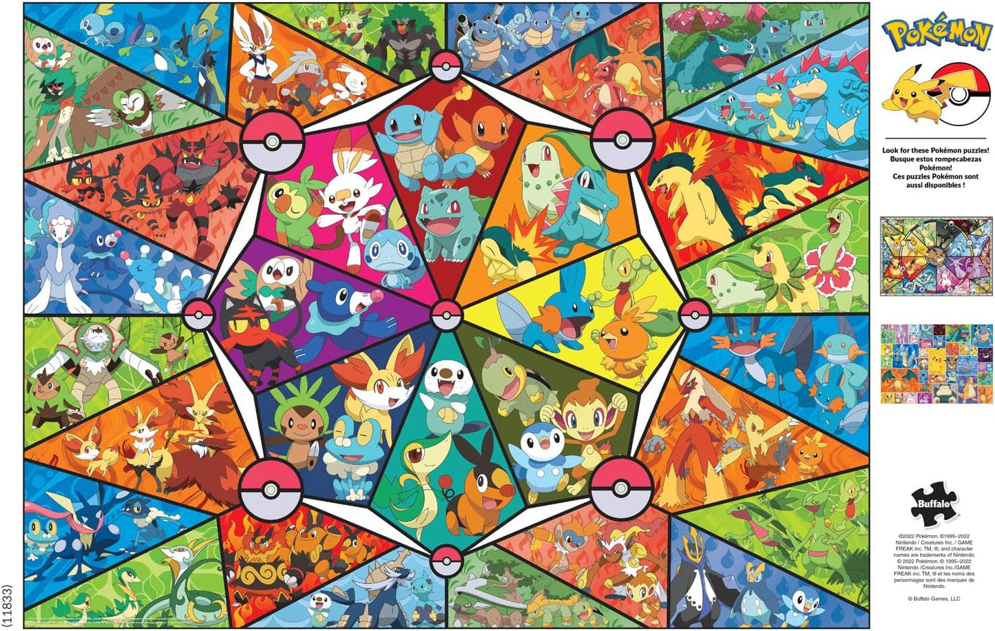 Buffalo Games - Pokemon - Farvet glas starter - puslespil 1000 brikker Puslespil Naty Shop