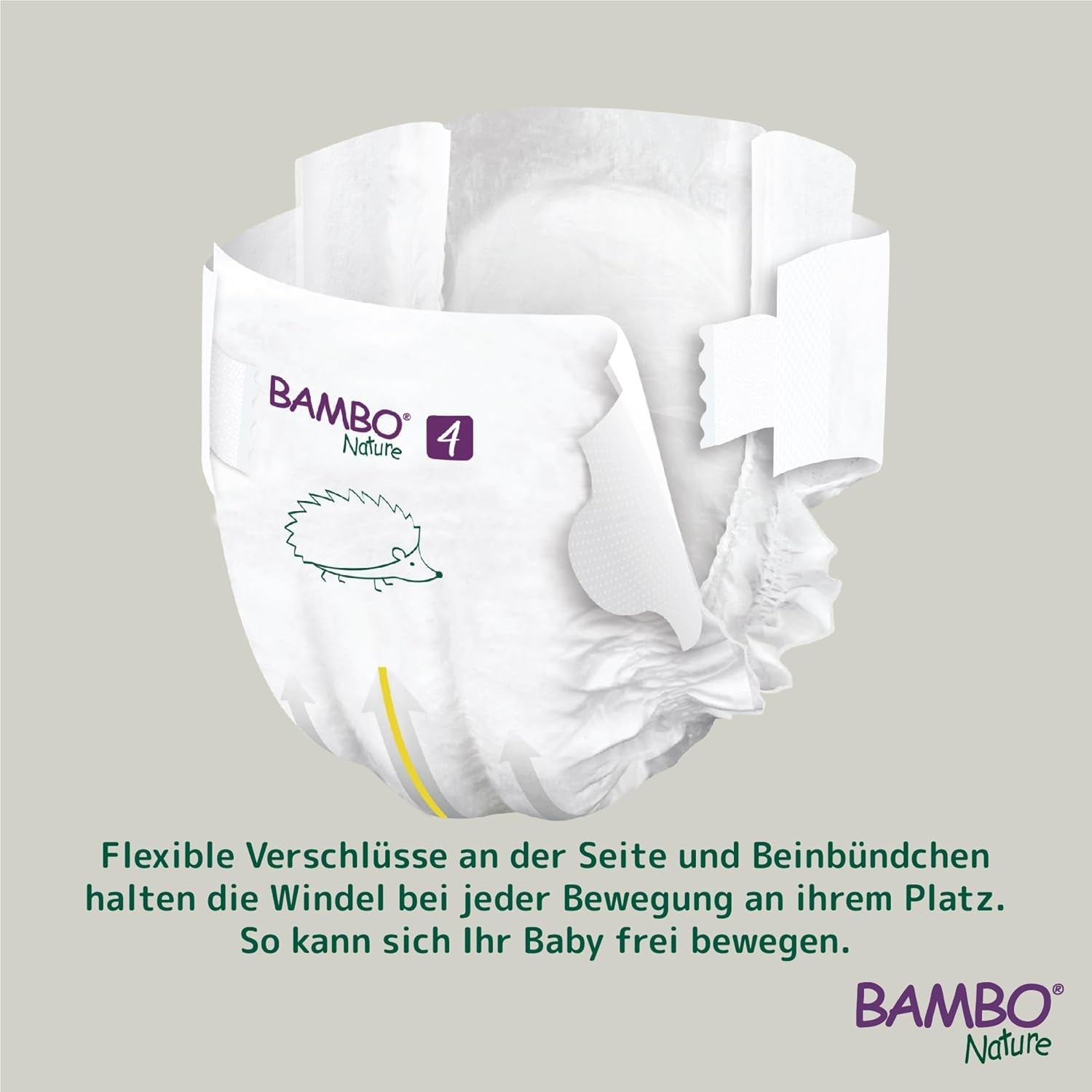 Bambo Naturbleer til babyer, str. 4 (7-14 kg), 144 stk, Månedsæske | Premium bleer med forbedret lækagebeskyttelse | Ultimativ komfort og frihed for aktive børn | Dermatologisk testede bleer