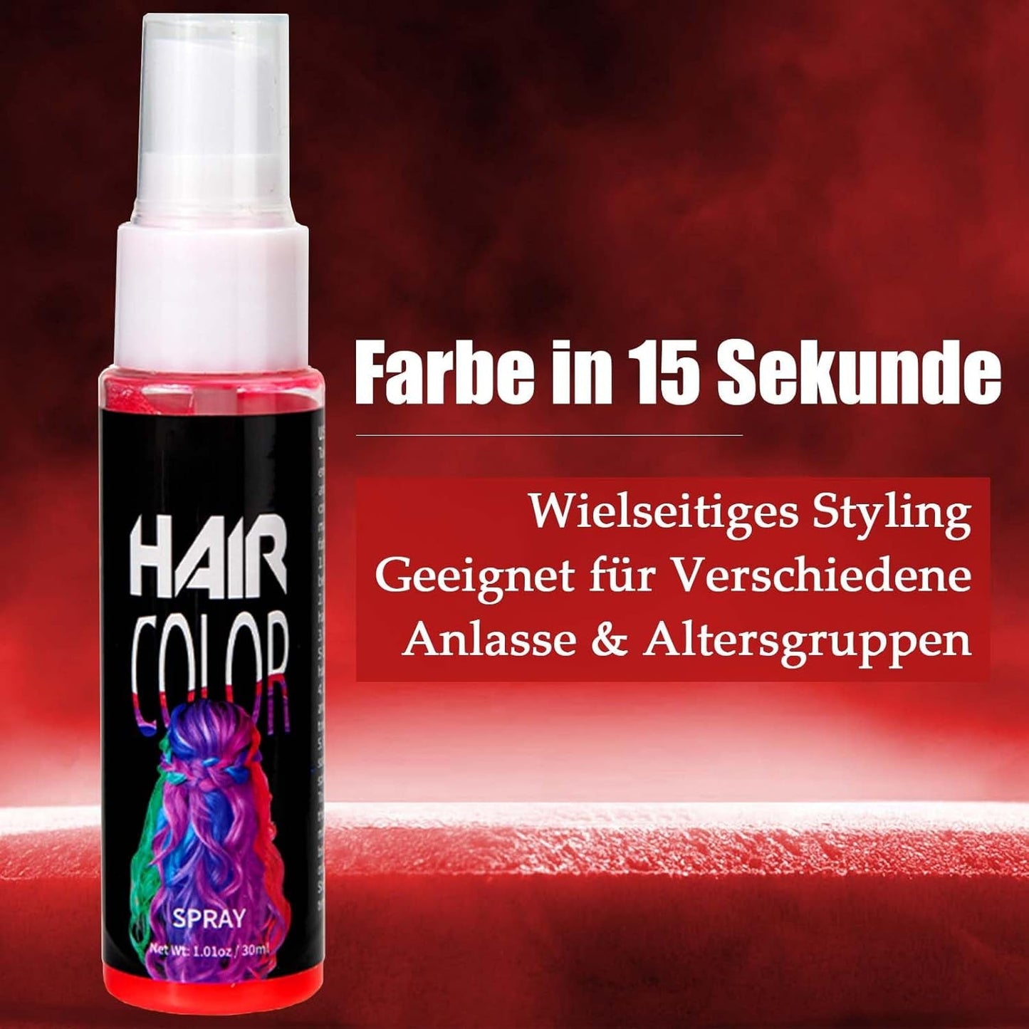 Hårsprayfarve, Midlertidig rød spray hårfarve, farvet rød hårfarve, vaskbar hårfarve, livlig rød hårfarve spray, Øjeblikkelig hårfarve, Carnival hårfarve, Halloween, Cosplay, Party Hair Dye Naty Shop