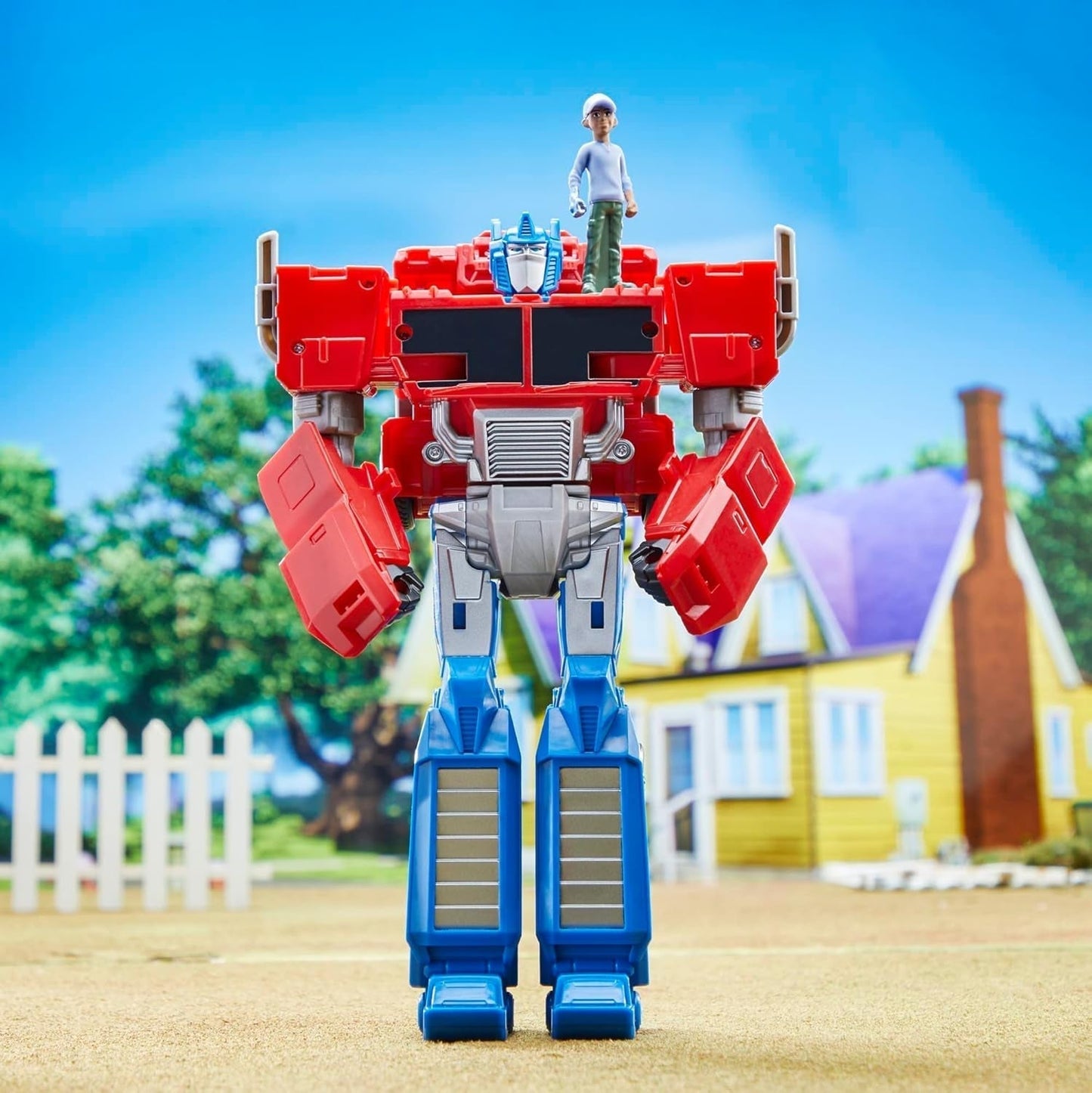 Transformers Earthspark Spin Changer Optimus Prime Figur (20 cm) med Robby Malto Figur (5 cm) fra 6 Action Figures Naty Shop