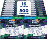 Happy Hour | Dobbeltlagsservietter | 16 pakker À 50 stk À 33 X 33 Cm | FSC certificeret | 100 % vedvarende elektricitet | Genanvendelig emballage lavet af genbrugsplast