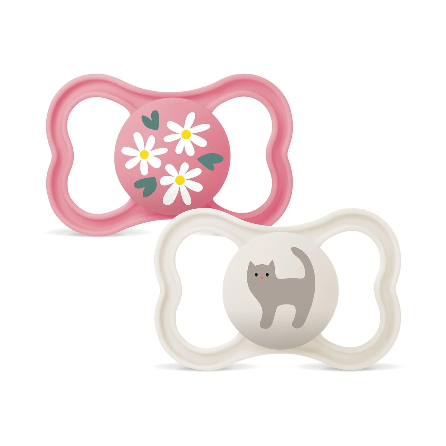 MAM Air Silikonesut 2 Pack Ekstra let og luftigt design Tandvenlig babysut Lavet af MAM SkinSoft Special Silikone med sutteæske 6-16 måneder Bjørn/næsehorn