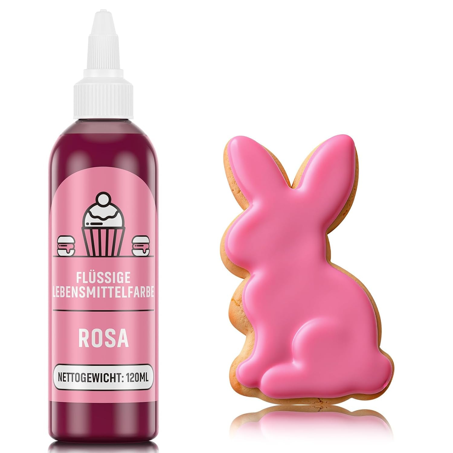 Rød madfarve 120 ml, højkoncentreret og sukkerfri flydende madfarve til bagning, kager, makroner, glasur, fondant, småkager, donuts
