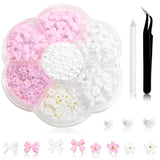 1 Karton Nail Art Charms, 3D Flowers Nagelkunst Charms, Acryl Blumen Nagel Strass Mit Ornamenten, Nagel Edelsteine, Nagel Zubehör Für Mädchen, Nagelkunst Dekoration, DIY Håndværk Nail Design