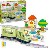 LEGO DUPLO Town Interactive Adventure Train, Legesæt med lys og lyde til rolleleg, gør det muligt for 2-årige at bygge spor, Pædagogisk legetøj til førskolebørn 10427 Byggesæt Besuche den LEGO-Store Standardtitel