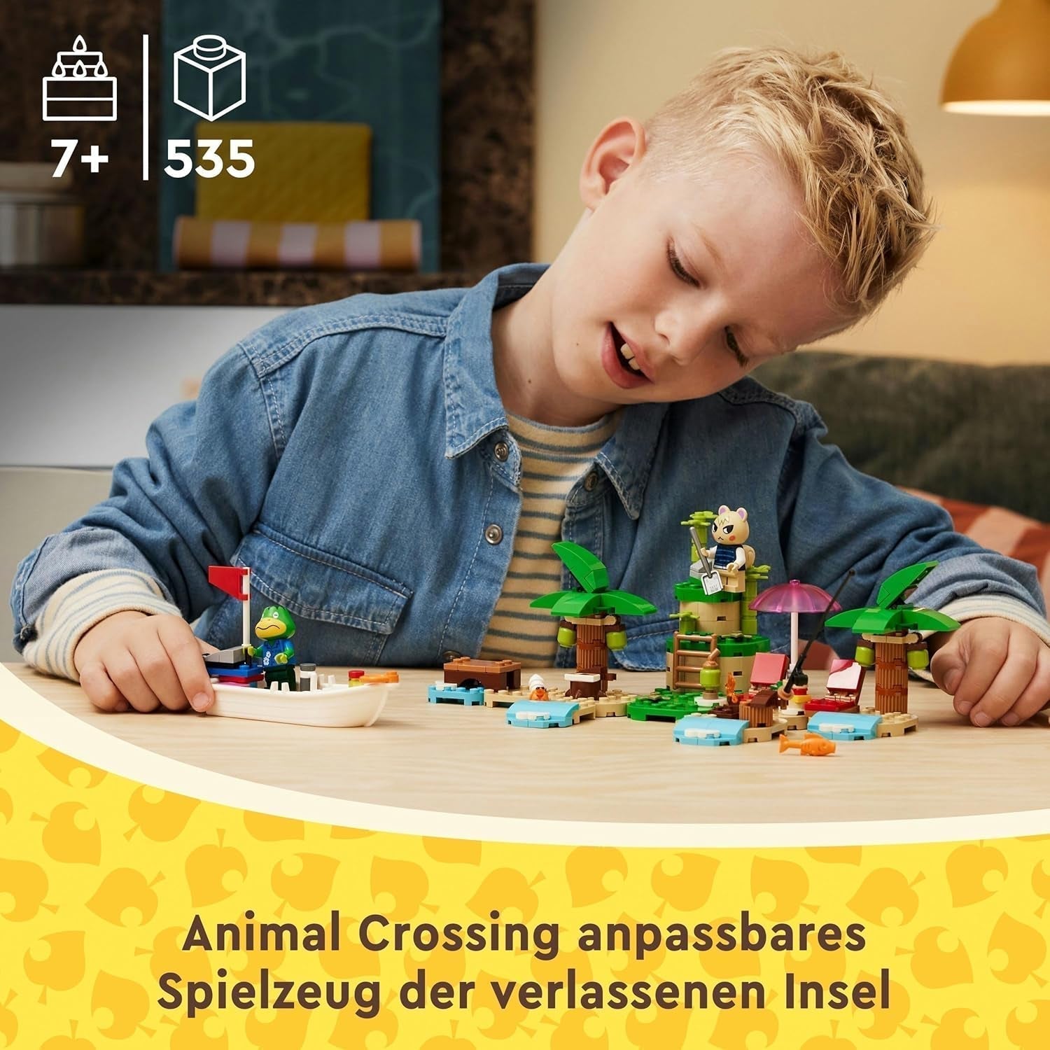 LEGO Animal Crossing Käptens Island Boat Tour, kreativt legetøj til børn med 2 minifigurer fra videospilserien inklusive Huschke, gave til piger og drenge fra 6 år 77048 Byggesæt Besuche den LEGO-Store
