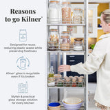 Kilner morgenmadskrukke med ske / 350 ml, Ø 9,5 cm / 5 stk | takeaway müsli kop / giftfri / glasbeholder med låg til müsli, grød og yoghurt / overnight havre beholder Naty Shop Food Opbevaringsbokse