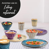 Moritz & Moritz COPA 16-tlg Geschirrset 4 Personen - Elegantes Teller Set fra hohrstandigem Steinzeug - Geschirr Set 4 Personen fra je 4x Dinnerteller, Dessertteller, Müslischale & Kaffeebecher