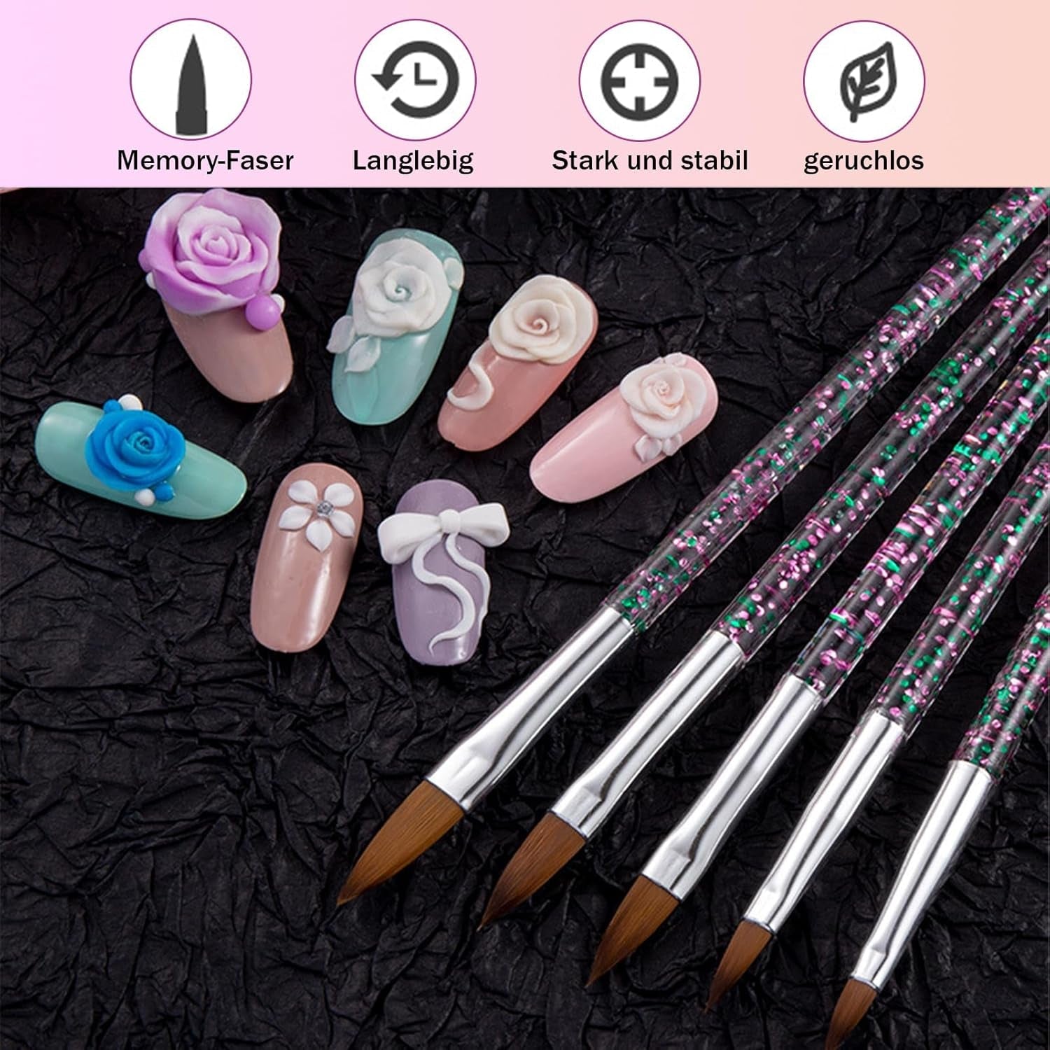 31 Stück Professionelle Nagel Pinsel Set, Dual-Ended Nagelpinsel, Pinsel Für Gelnägel, Akryl Nail Art Pen, Nail Art Dotting Tools, Nail Brush Für DIY Nagelkunst Salon Design