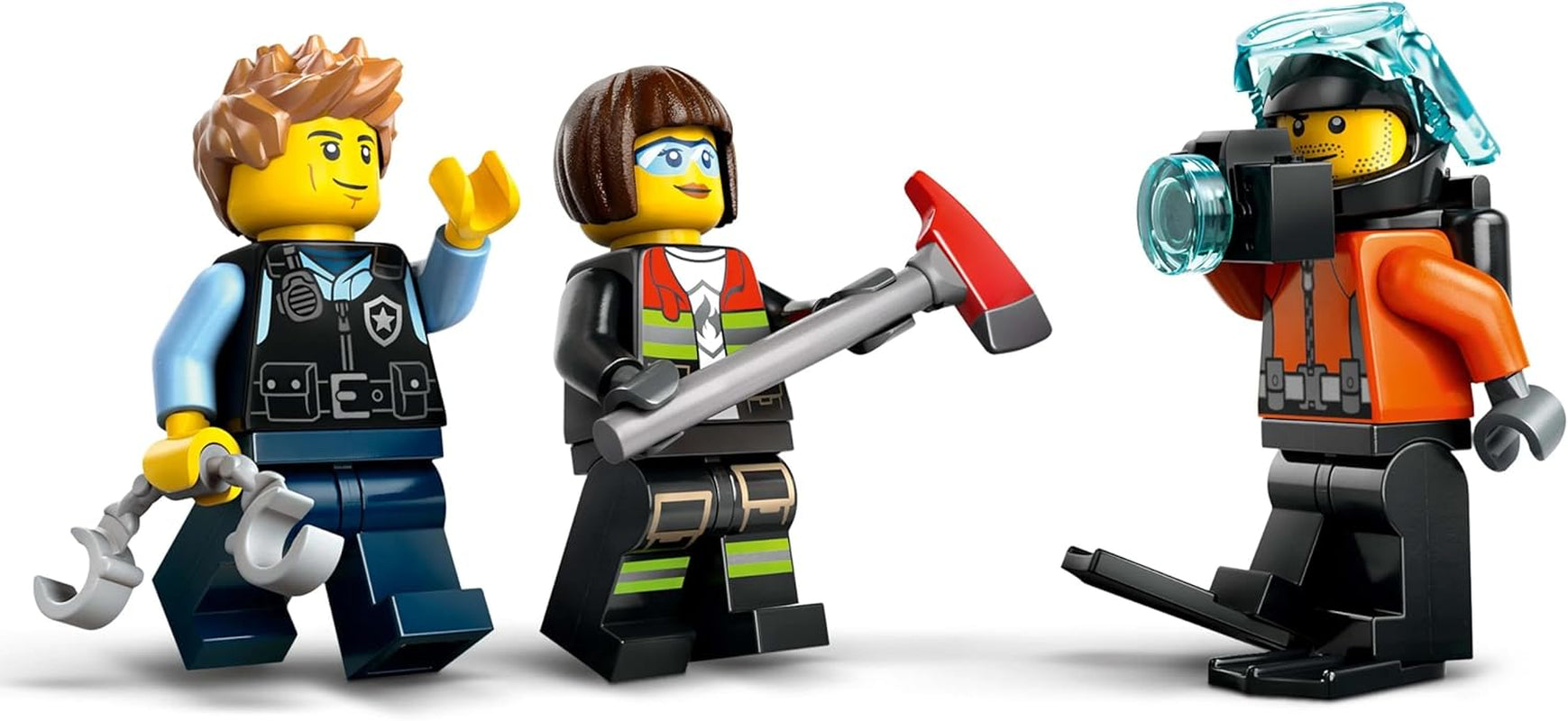 LEGO City kombisæt med helikopter, løvebil og ubåd og 3 minifigurer - Bygbare legetøjskøretøjer til drenge og piger fra 7 år - Fødselsdags- og feriegave 60462 Byggesæt Besuche den LEGO-Store