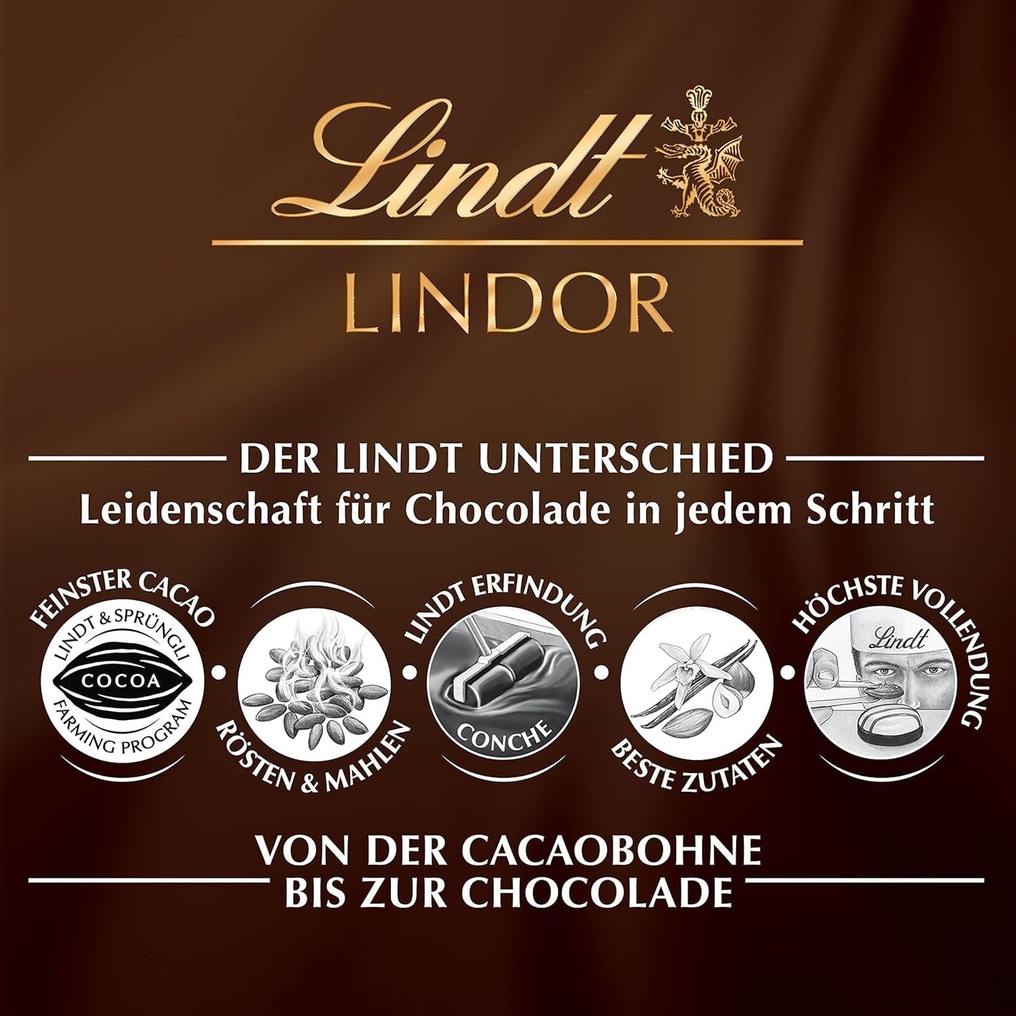 Lindt LINDOR gaveæske med diverse chokolader, ca. 15 LINDOR trøfler, 4 varianter (mælkechokolade, hvid chokolade, mørk chokolade 60% og hasselnød), 187 g