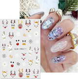 JMEOWIO Nagelsticker Weihnachten 10 Blatt Nail Art Sticker Selbstklebend Nagelaufkleber Glitter Schneeflocke Xmas Winter Urlaub Guld Dekoration Nageldesign Zubehör