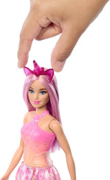 Barbie Unicorn Dolls med farverigt fantasy-hår, farvegradient-outfits og fantasy-tilbehør omkring enhjørningstemaet, HRR13 Naty Shop Dolls