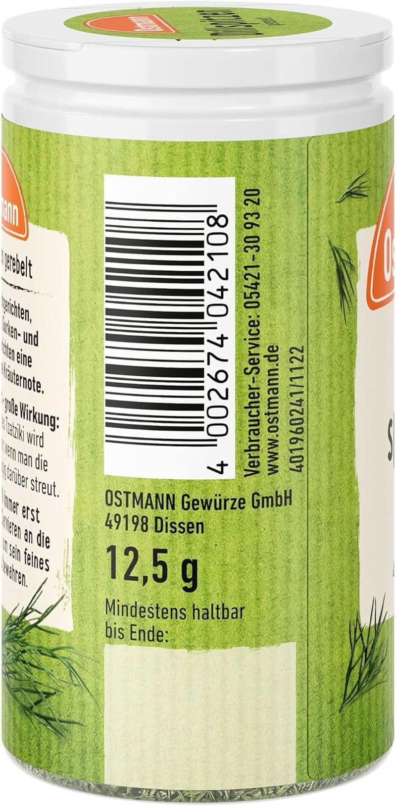 Ostmann - dild, hakket, 12,5 gram Condimente Naty Shop