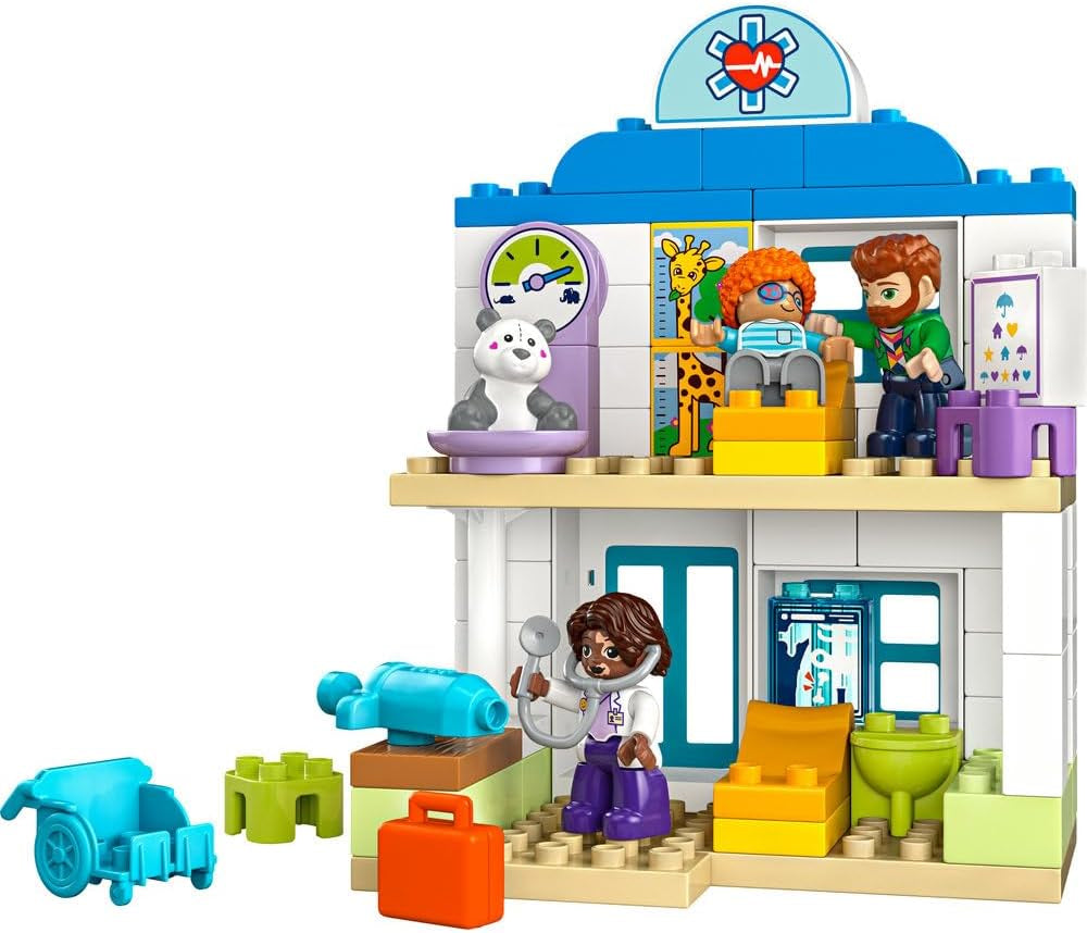 LEGO DUPLO Town Første besøg hos lægen, byggelegetøj, legesæt til fremme af finmotorik, gave til småbørn 2 år, pædagogisk legetøj, hospitalsrollespil 10449 byggesæt Besuche den LEGO-Store