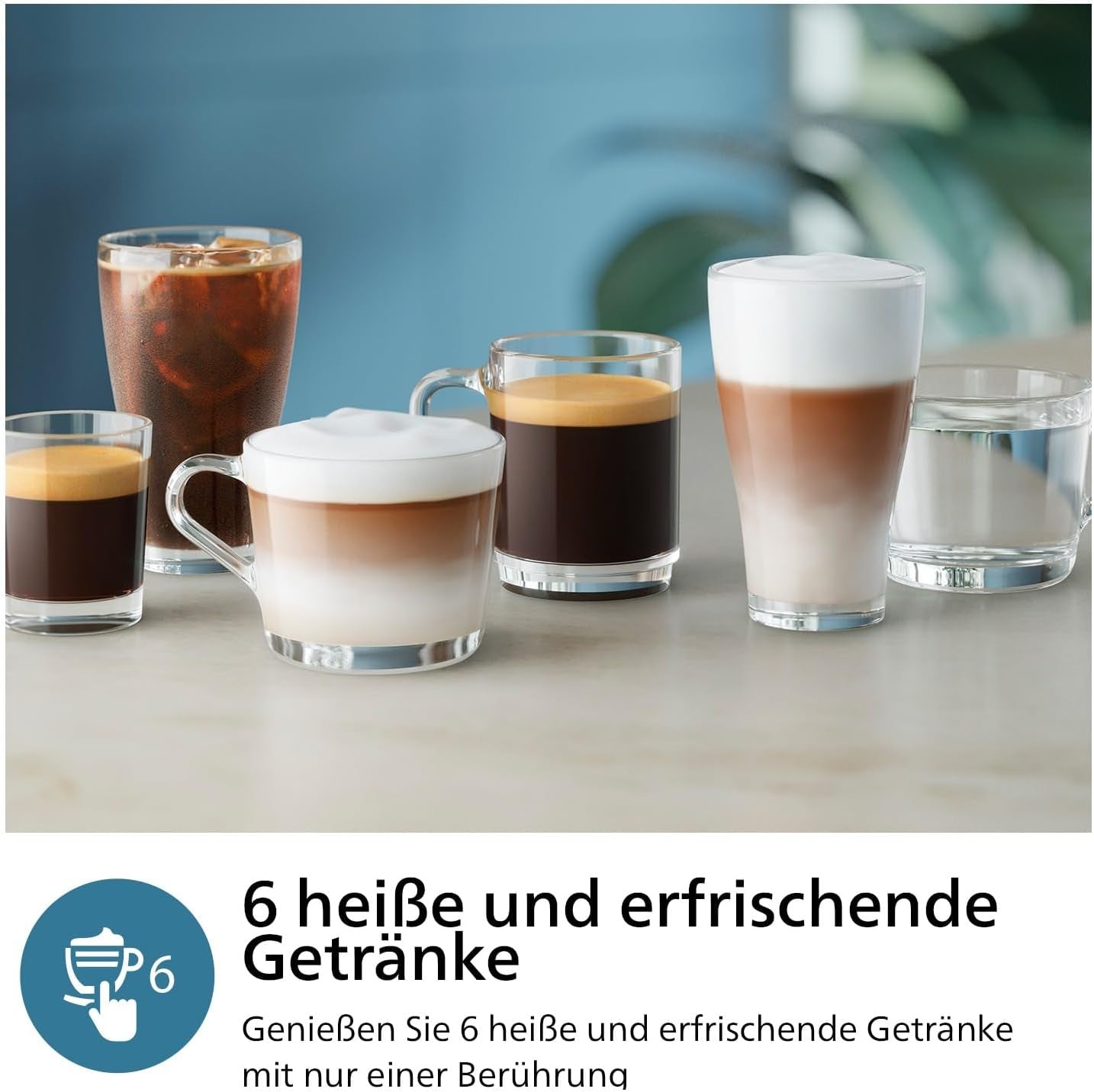 PHILIPS automatisk espressomaskine 3300-serien - 6 drinks, moderne farvetouchskærm, LatteGo mælketilberedningssystem, SilentBrew, 100% keramisk kværn, AquaClean-filter. Sort krom (EP3347/90)
