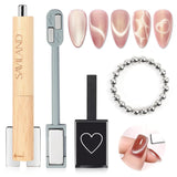 SAVILAND 4X Hochfester Cat Eye Magnet Für Nagel: 3-I-1 Nagel Magnet Rund Lange Streifenperle N35 Neodym Ultra Strong Magnet Für Nagellack Präzise 3S Formung Cat Eye Gel Nagellack Magnet Magnetstift