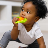 Infantino Lil' Nibbles, tekstureret silikonebider, BPA-fri babybitring, blødt, let at holde, sansestimulering til spædbørn, gulerod