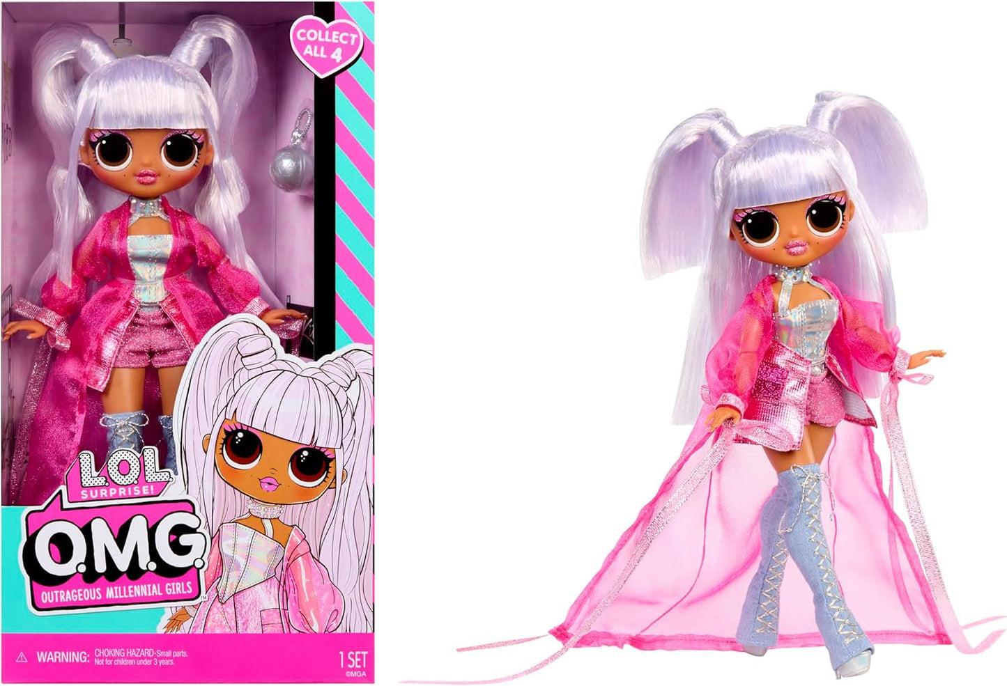 LOL overraskelse! OMG Doll – Kitty K – Indeholder 1 modedukke med et fantastisk outfit, 4 samledukker