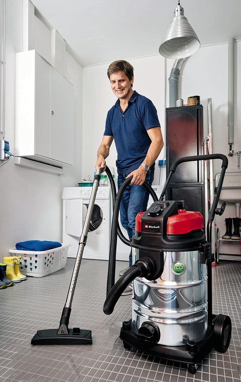 Original Einhell sugeslange til våd/tør støvsugere (længde 3 m, inkl. tilslutningsadapter til alle Einhell våd/tør støvsugere, fremstillet af hård plast)