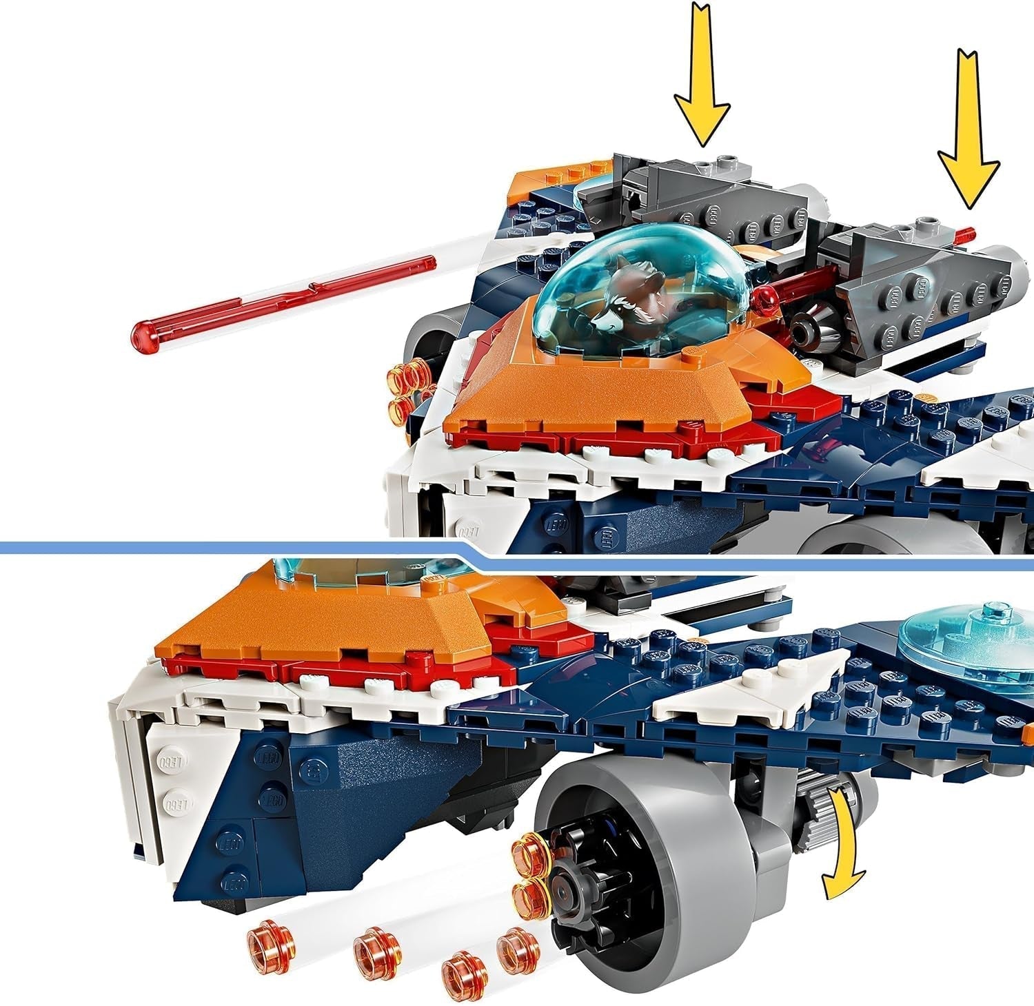 LEGO Marvel Rockets Rumskib vs. Ronan bygbart rumskibssæt Guardians of the Galaxy Superheltefigur Legetøjsgave til drenge og piger 8 år 76278 Byggesæt Besuche den LEGO-Store