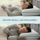 LUCID memory foam pude med gel 40x60 cm - åndbar - kølende effekt - vaskbart betræk - Oeko-Tex certificeret pude, hvid