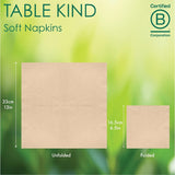 Bord Type | 100 Bulk Pack bløde genbrugspapirservietter Brune engangs-festservietter Velegnet til daglig brug Miljøvenlig Kraft Ubleget komposterbar Fremstillet i EU 2-lags 33 cm