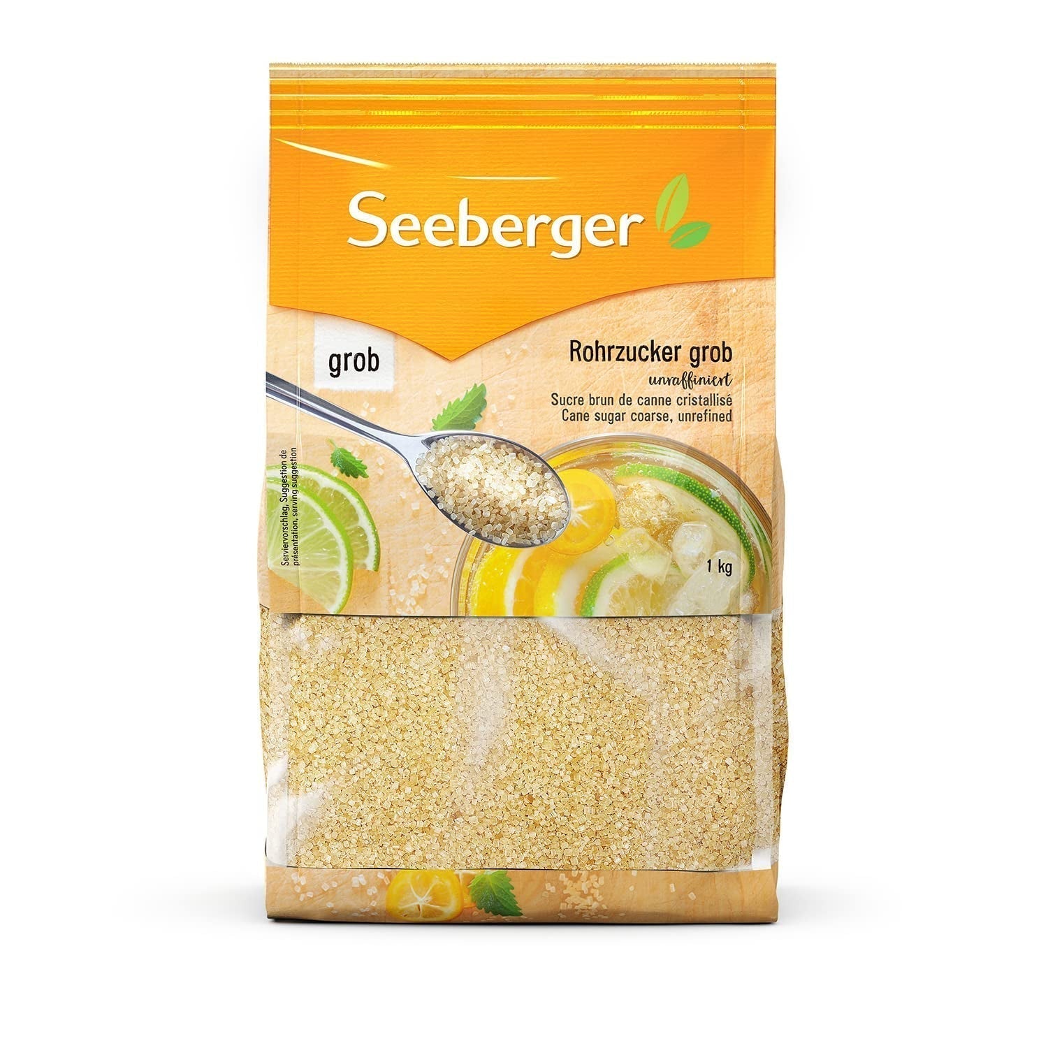 Seeberger Rohrzucker Grob 5Er Pakke: Vollrohrzucker Besonders Aromatisch - Ideal Für Cocktails Und Zum Backen - Grob - Uraffineret, Vegansk (5 X 1 Kg) Sødemidler Naty Shop 1 Kg (1 Er-Pack)