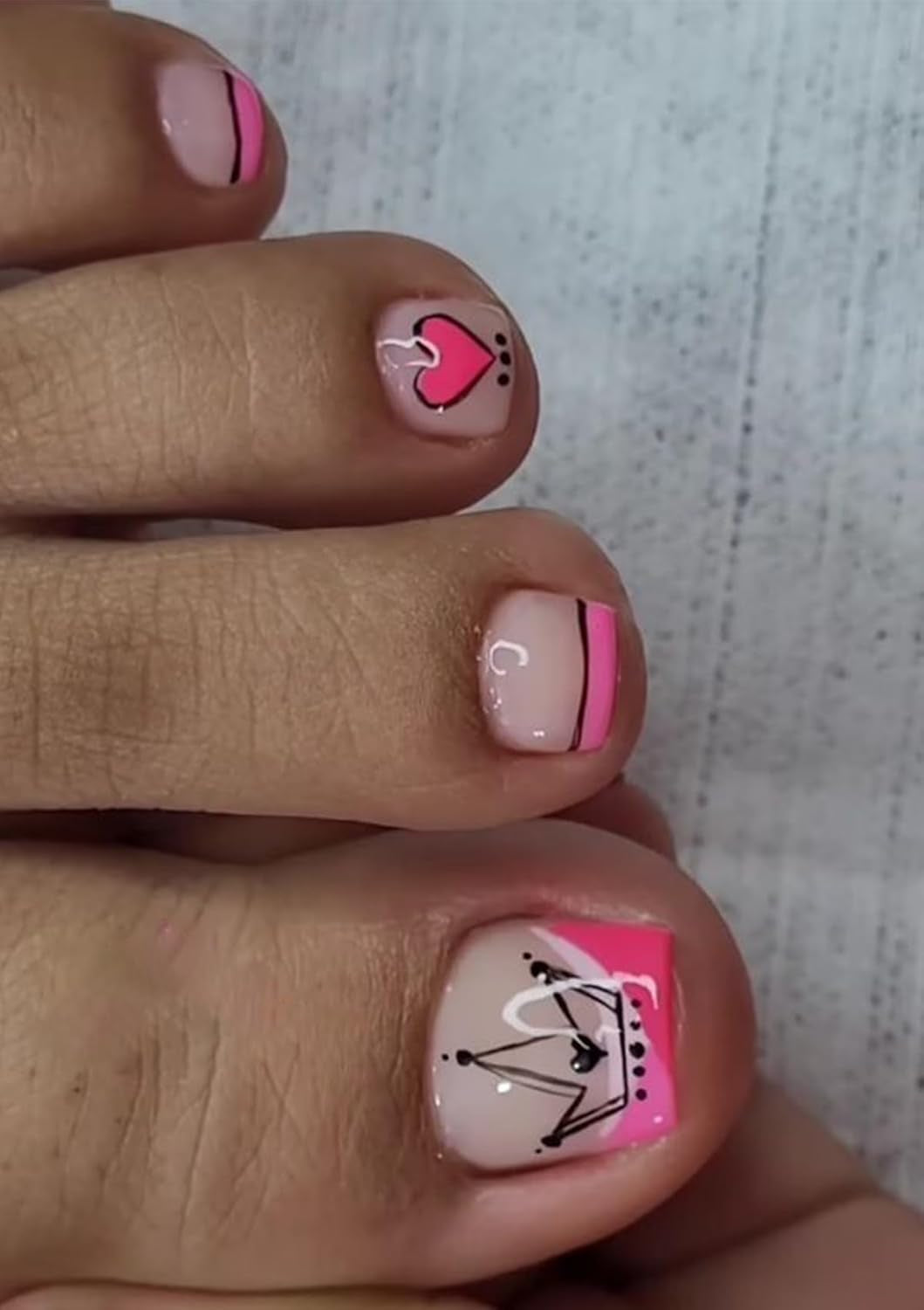 Selvklæbende kunstige neglesæt - franske falske negle - 24 stykker Kort firkantet design Hvid Pink Gradient Kunstige Negle Ballerina Manicure (Kort Pink Gradient)