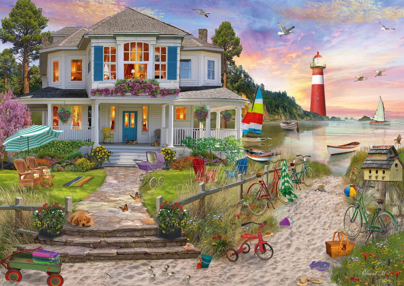 Schmidt Spiele Strandhus, puslespil 1.000 brikker Puslespil Naty Shop