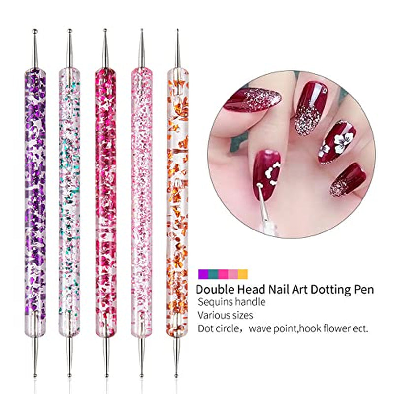 Nail Art Pinsel Sæt, 20 stk Nageldesign Malerei Pinsel, Professionelle Nail Art Design Pinsel, Nail Fine Liner Pinsel, Pink