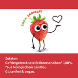 FRECHE FREUNDE Økologiske jordbærfrugtchips, frysetørrede frugtchips, naturligt skåret tørret frugt uden tilsat sukker, vegansk, laktosefri, glutenfri, pakke med 12 (12 x 12g)
