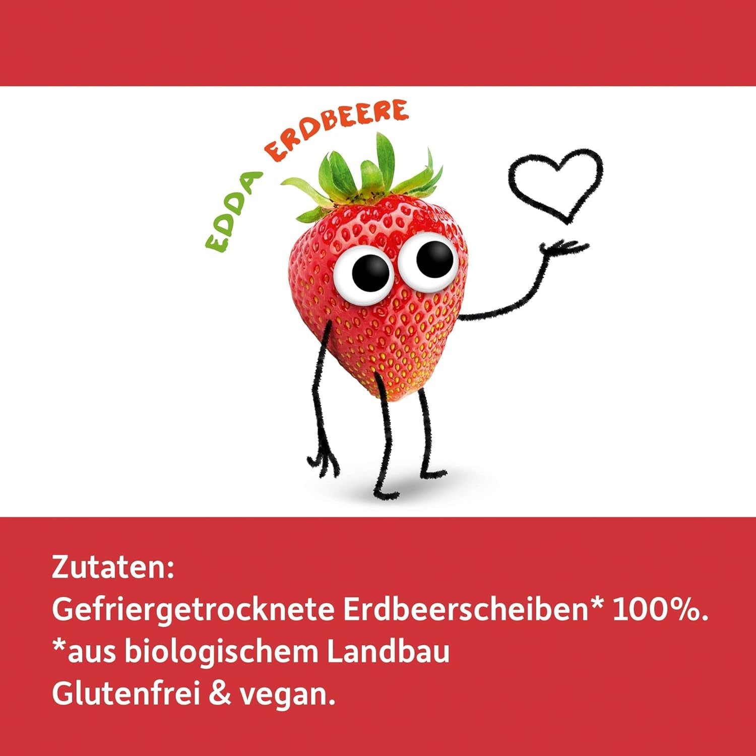 FRECHE FREUNDE Økologiske jordbærfrugtchips, frysetørrede frugtchips, naturligt skåret tørret frugt uden tilsat sukker, vegansk, laktosefri, glutenfri, pakke med 12 (12 x 12g)