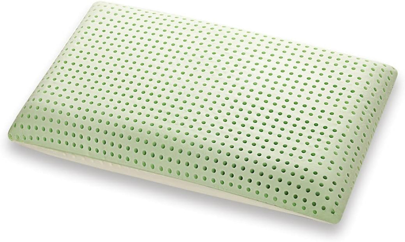 Ortopædisk nakkestøttepude - Økologisk Aloe - Aloe Vera Viskoelastisk pude 14 cm Højde 100 % bomuldsbetræk Viscopude - Memory Foam Pude - Lavet i Italien Naty Shop Standardpuder 1 stk (1 pakke)