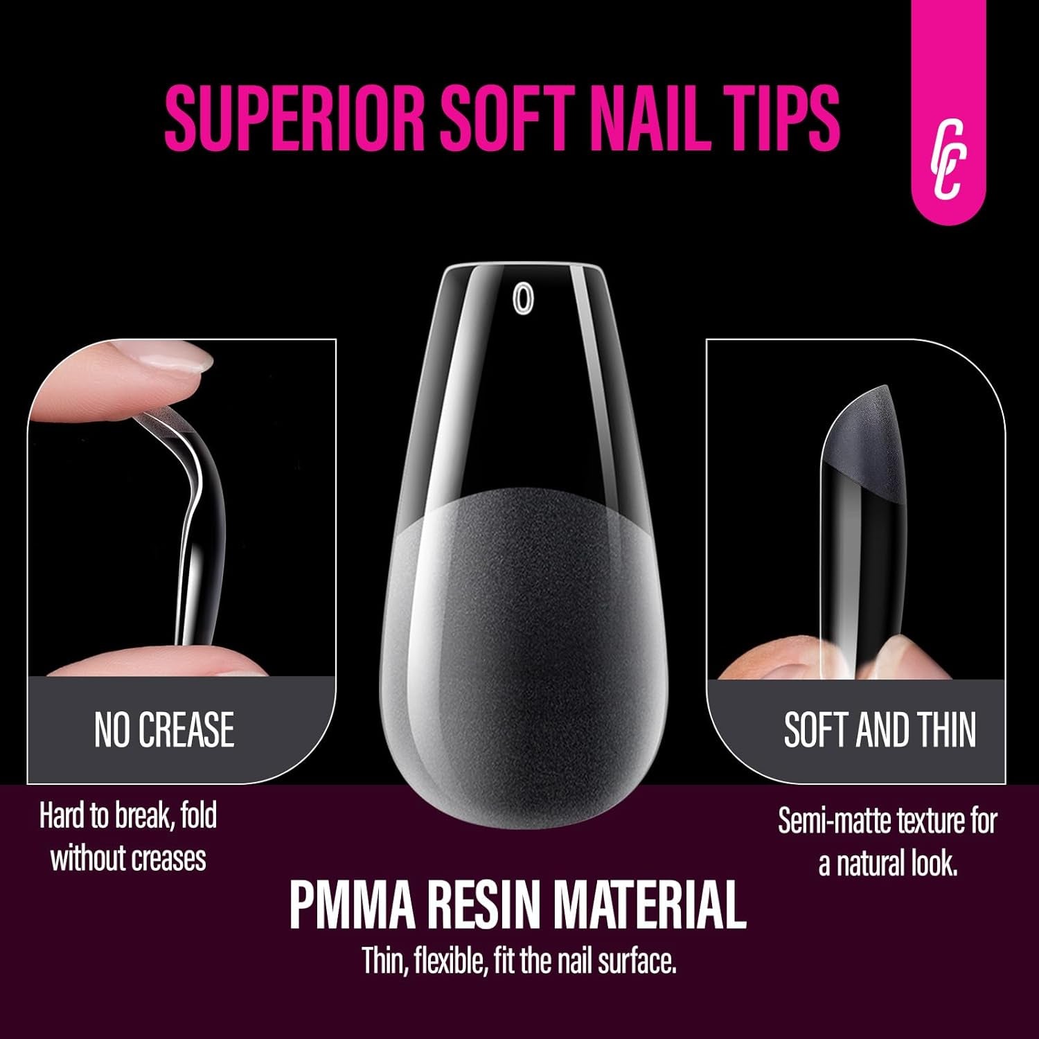 504 stk Ballerina Medium Gel Negletyper: Gel Neglespidser PMMA Falske Negle Negle Extensions Kunstige negle 12 str.