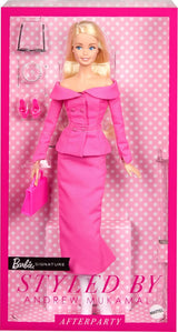 Barbie Signature gestylt af Andrew Mukamal Modepuppe, Sammlerstück med 3 Looks für Day and Abend sowie Accessoires, inclusie mit Ständer, JBH81