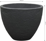 Dehner Stenpotte, Ø 40 cm, højde ca. 31 cm, plast, antracit