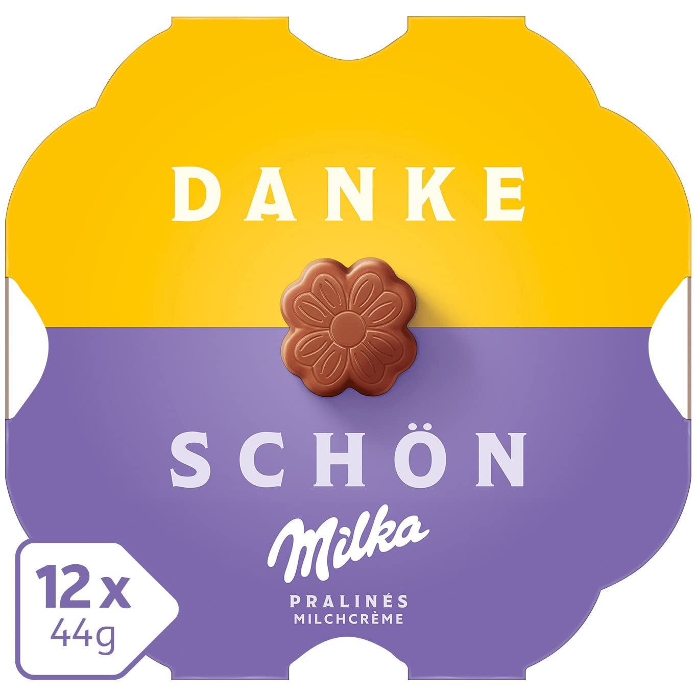Milka Little Thank You Chocolates 12 x 44 g, fine mælkecremechokolader dækket med alpin mælkechokolade (pakke med 5)