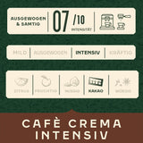 Jacobs Kaffeebohnen Café Crema Intense, intensiv med Kakao- & Nussnote, geröstet i Bremen, Intensität 7/10, Kaffee ganze Bohnen, 1 kg