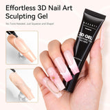 Makartt 3D Nail Art Gel - Rhinestone Glue Gel 15G til Nail Nøgleringe, Multifunktionel Nail Sculpture Gel til DIY Nail Design, Nail Sculpture Nail Modeling at Home (gennemsigtig)