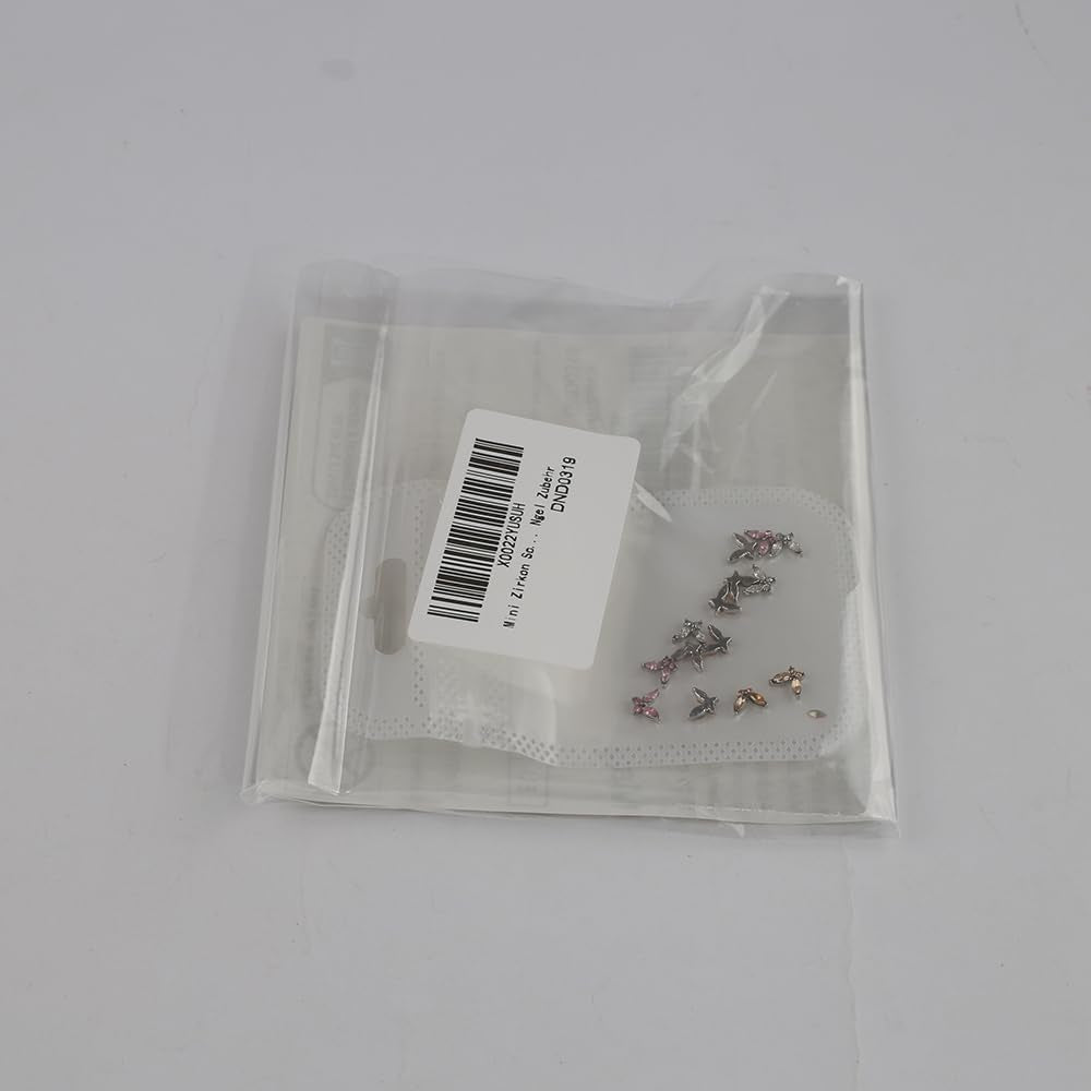Mini Butterfly Zircon Nail Nøgleringe Y2K Hvid Champagne Pink Rhinestone Krystal Sommerfugl Nøgleringe Negle 3D Butterfly Nail Design Nøgleringe Butterfly Negle Dekoration Nail Art Nøgleringe Negle Accessories