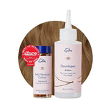 Permanent hårfarvesæt 100 % grå dækning Hjemmefarvning 0 % Ammoniak Hårfarver Multidimensionelle hårfarver Professionelle hårfarver Naty Shop Hårfarve Mørkblond 7N